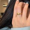 Wangdins European Geometric 18K Gold Plated Retro Ring for Women - Japanese Korean Simple Fashionable Individual Finger Ring