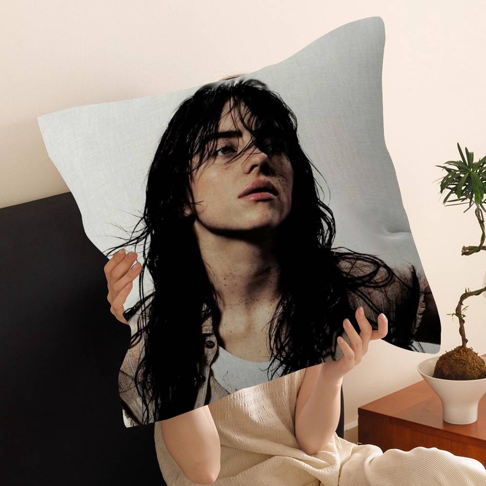 Hot Singer B-Billie E-Eilish Maple Design Cushion Cover Happy Autumn Harvest decor Holiday Decorati Pillow Cover