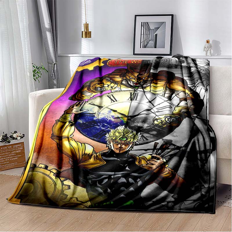 3D Cartoon Anime J-JoJo's Bizarre Adventure Bedruckte Decke Haus Sofa Bettbezug Wohnzimmer Schlafzimmer Dekoration Warme Weiche Decke