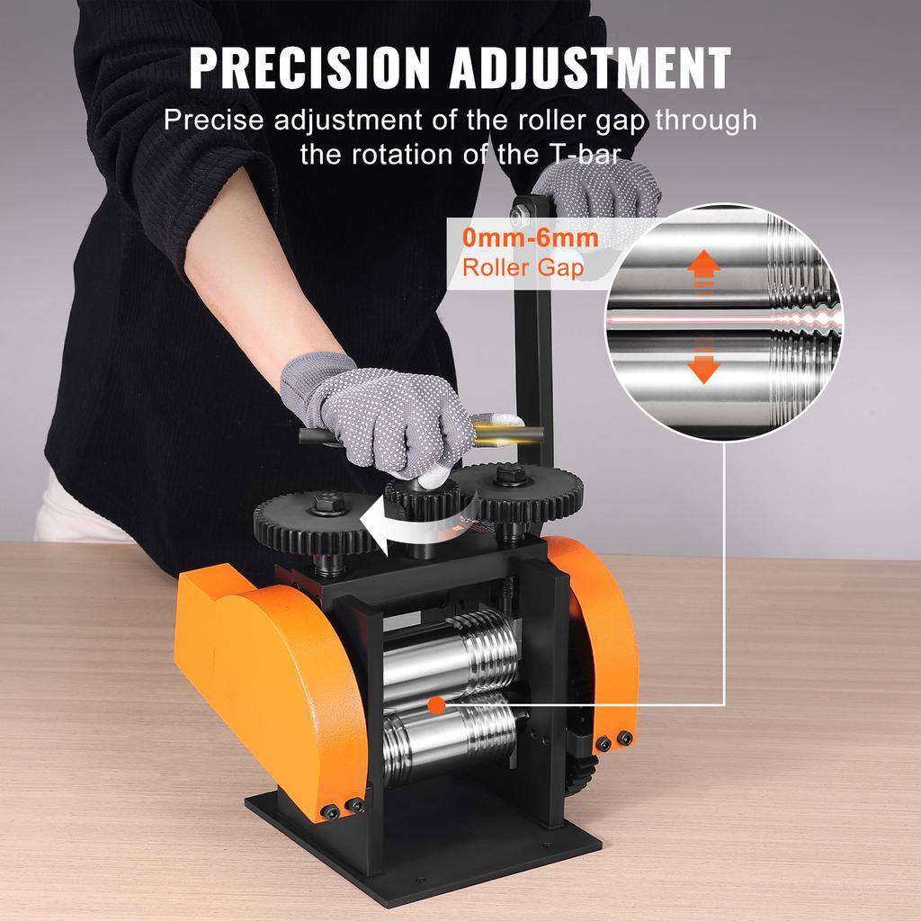SucceBuy 45/57/75/76 Mm Jewelry Rolling Mill Machine 3in1 Multi-function Rolling Mill for Metal Jewelry Making Sheet Square Wire