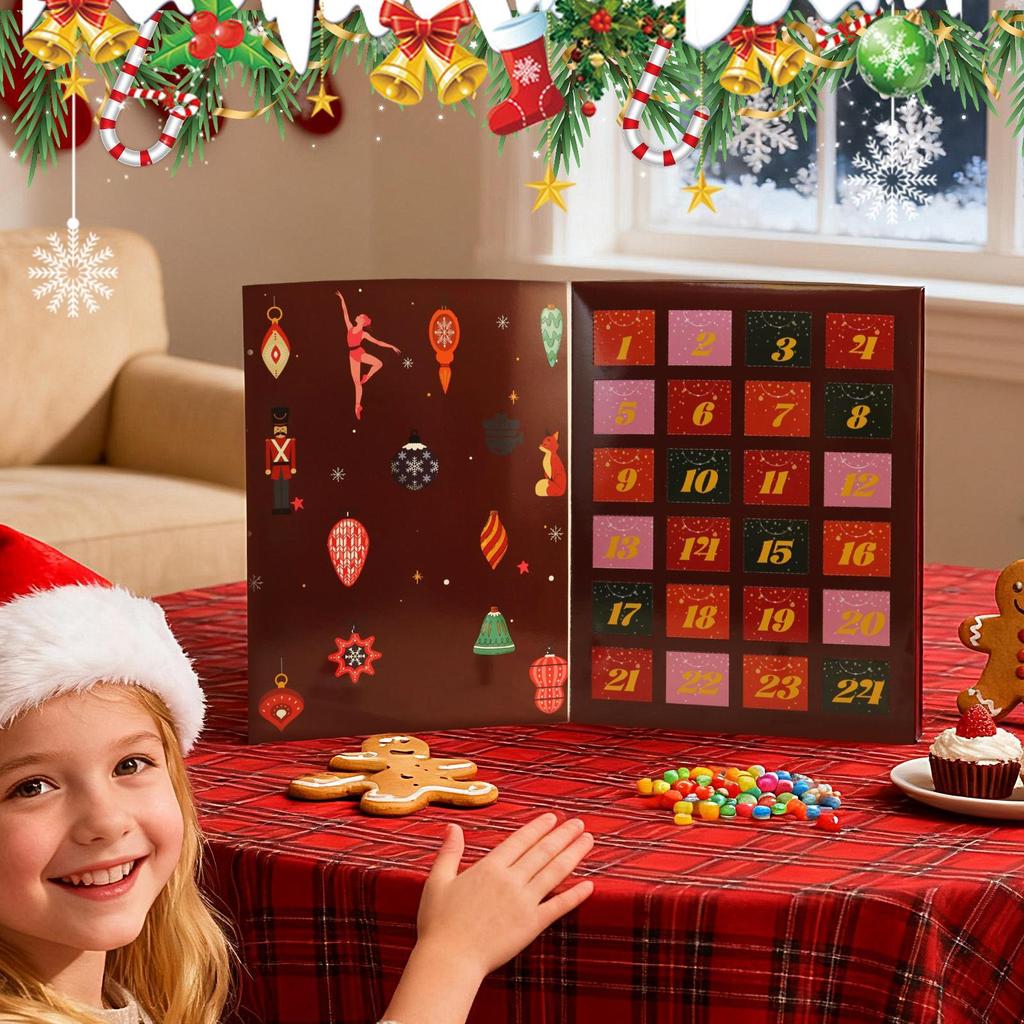 Christmas Countdown Calendar 24 Days Refillable Collectible Treat Box Christmas Holiday Countdown For Home Living Room Bedroom