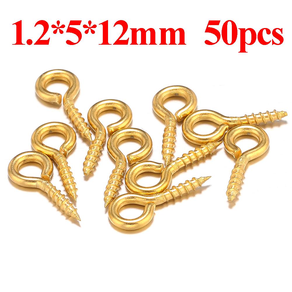 100-50pcs Small Eye Pins Eyepins Hooks Eyelets Screw Threaded Stainless Steel Clasps Hooks DIY Jewelry Findings for Beads Making