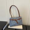 Contrasting Color Vintage Multi-purpose Large Capacity Handbag Tote Shoulder Bag