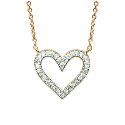 [L5655] - Vergoldete 'Love' Halskette Weißgold - 16x15 mm