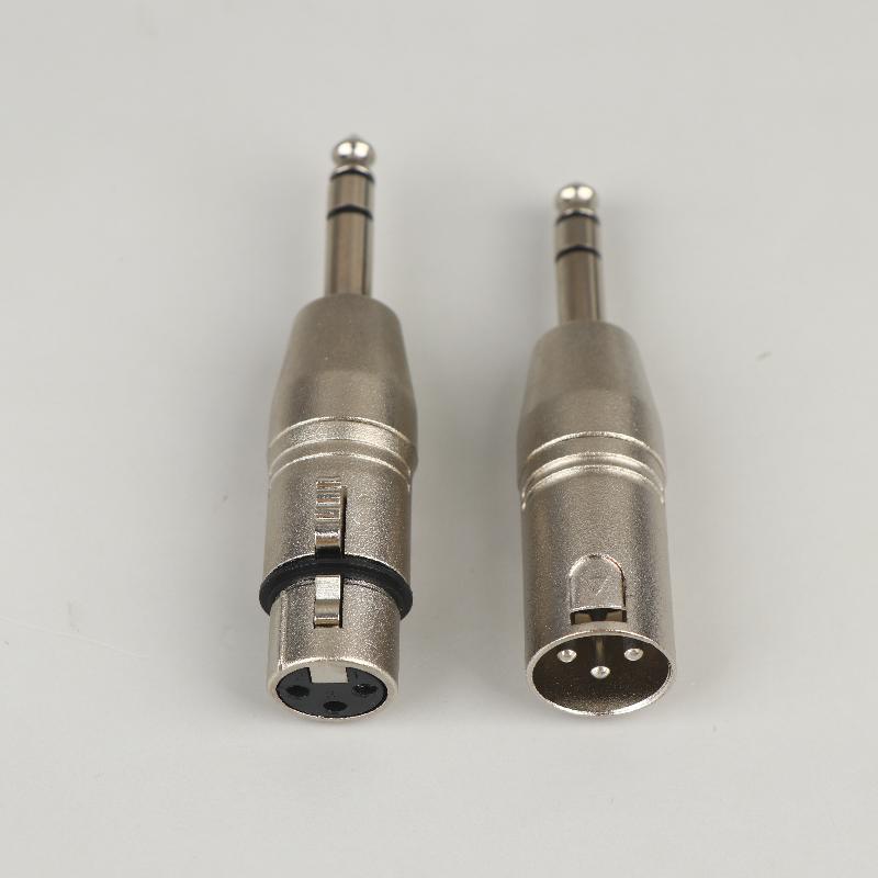 1/2Pcs 6.5Mm Stereo 1/4" Trs Male To Xlr 3Pin Female & Male Stereo Balanced Audio Connectors 1/4 Inch Trs To Xlr Adapter Set
