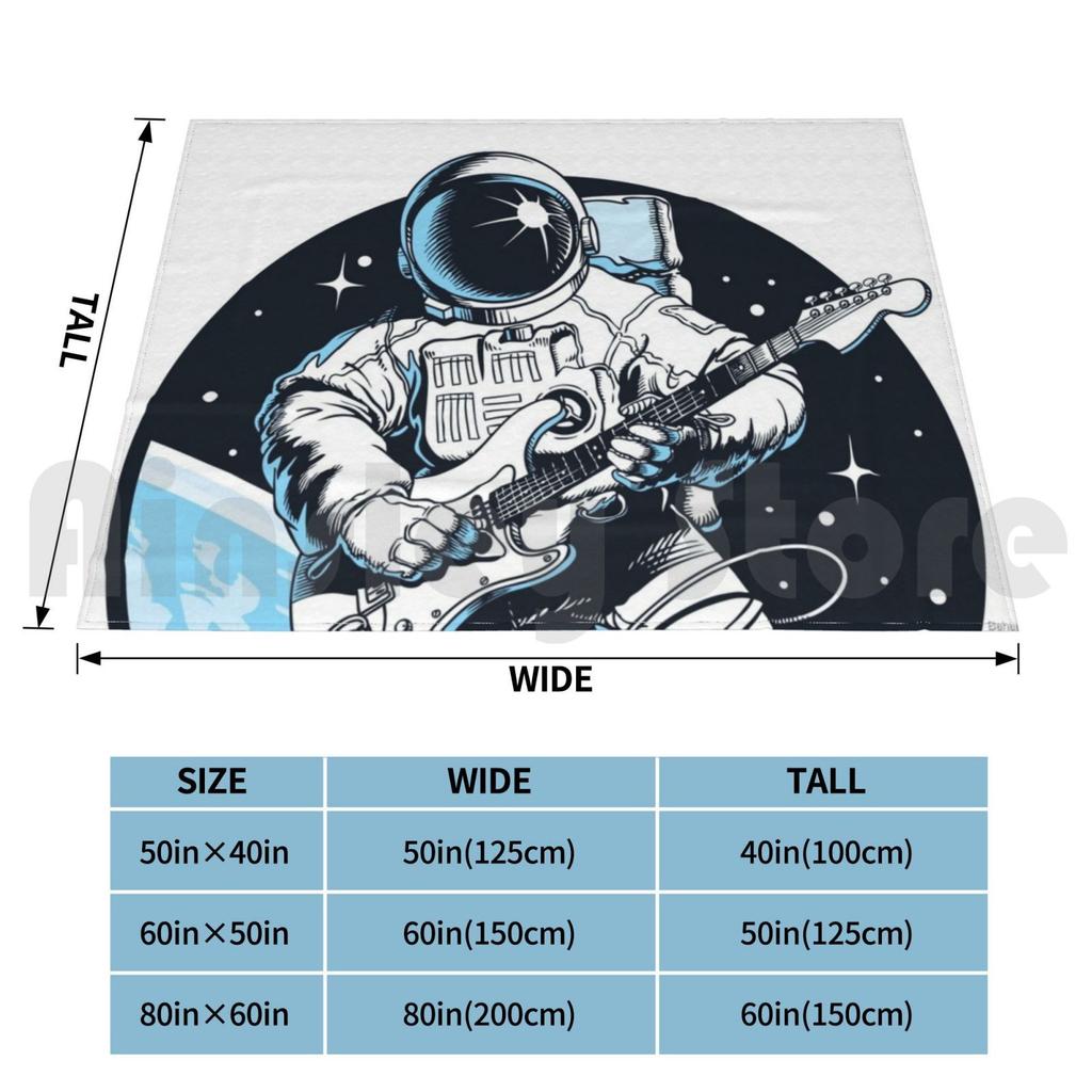 Space Astronaut Musician Graphic Design , Astronaut Blanket Super Soft Warm Light Thin Astronaut