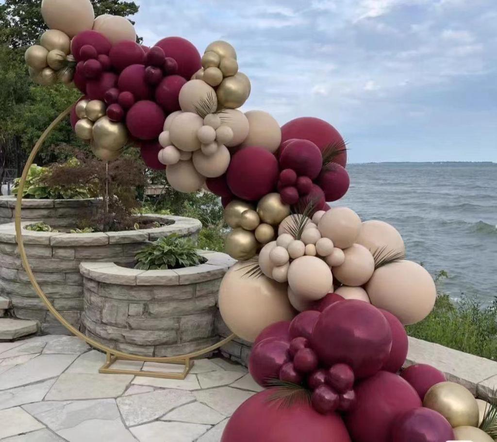 Gold Wedding Balloon Arch Stand with Round Square Base