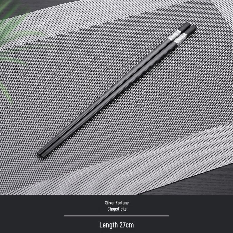 Lsyoutu Gold Rim Ceramic Tableware Set with Silver Lucky Chopsticks (10 Pairs)