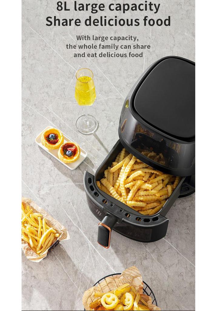 8L Multi-Functional Smart Touch Air Fryer Oven – Large Capacity Electric Fryer & French Fry Maker