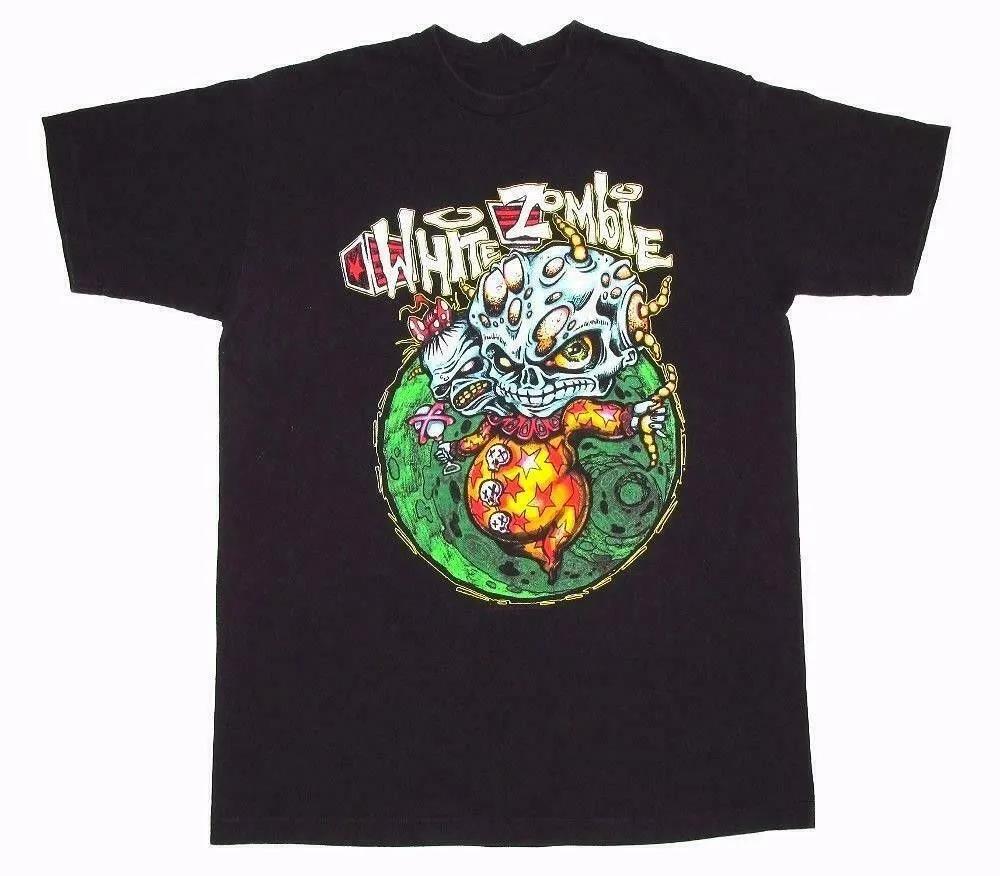 Unisex Short Sleeve Crew Neck Cotton T Shirt White Zombie Concert Tour M