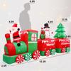 3.2M Christmas Inflatable Christmas Train Santa Snowman LED, Giant Blow Up Train Set for Yard Lawn Outdoor Christmas Holiday Decor
