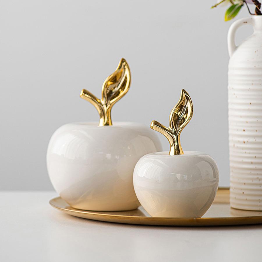 Classic European Style Ceramic Cute Funny Christmas Fruit Ornament Home Room Figurines Arts Crafts Desk Decor Statues Sculpture
