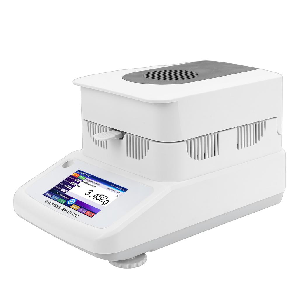 120g Halogen Water Analyzer 0.005g Accuracy 5 Inch Touch Screen Water Content Tester with Halogen Heating RS232