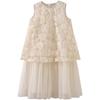 Hacikis Girls' Flower Sleeveless Mid-Length Dress