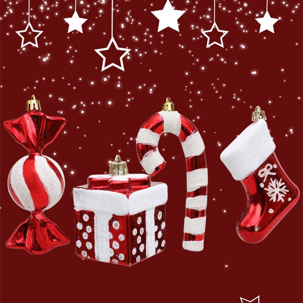 

4Pcs/Box DIY Crafts Painted Christmas Gifts Boxes Pendant Christmas Decorations