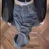 Women's High Waist Wide Leg Jeans, Spring/Autumn 2024, Large Size Slim Straight Fit, Drape Mopping Style