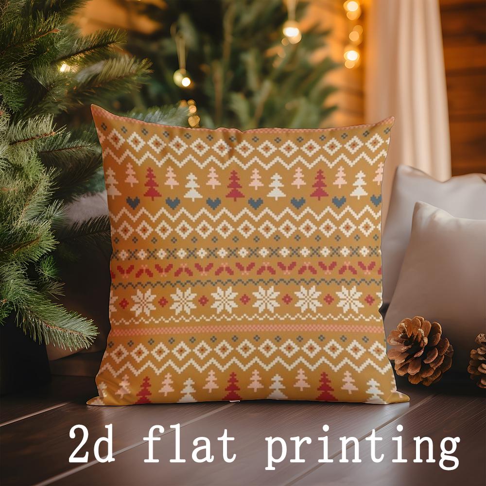 Home Decor Christmas Pattern Pillow Covers Suitable For Sofa Bedroom Car Pillow Cover Cushion Rectangular Back Cushion