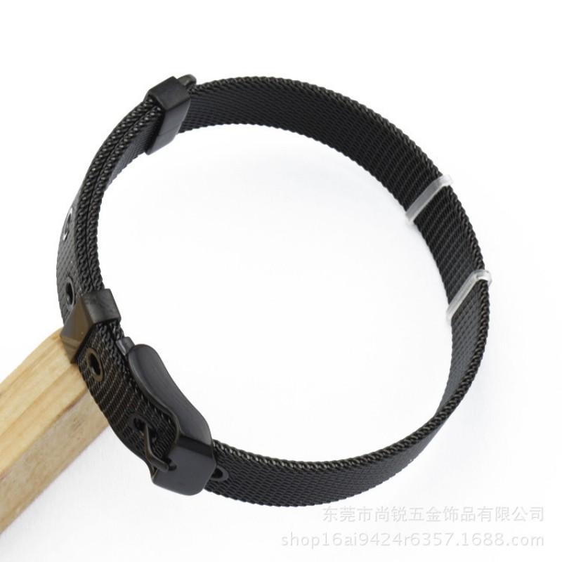 Adjustable Stainless Steel Mesh Bracelet Men Women Titanium Unisex Wristband Durable Hypoallergenic Jewelry