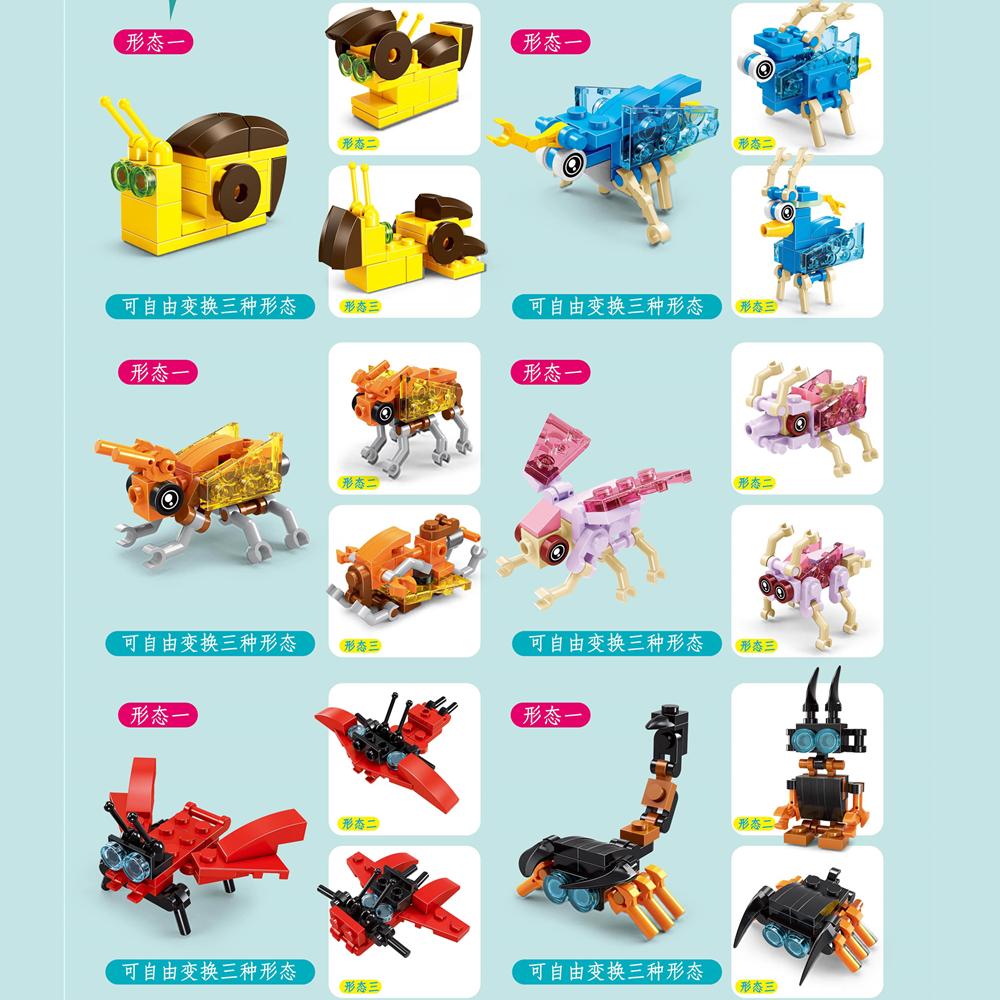 Zestaw 12 szt. Figurki zwierząt owadów Mini Skorpion Klocki do budowania Zabawka Montażowa Konstruktor 3D Mikro klocki Dla Dzieci Chłopców Prezent Zabawka