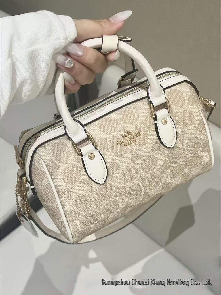 Coach Rowan Mini Boston Pillow Bag - Classic Monogram Handbag & Versatile Shoulder/Crossbody Women's Bag