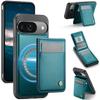 For Google Pixel 10 Pro/Google Pixel 10 Leather Back Cover JEEHOOD J06 Magnetic Phone Case with Card Bag RFID Blocking