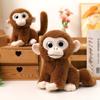 Long Tail Golden Monkey Plush Big Eyed Brown Monkey Dolls Home Decor Monkey Stuffed Toy  Kids Toy