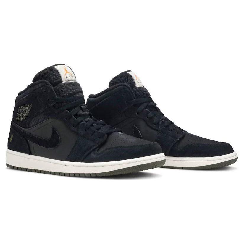Jordan 1 Mid Black Olive Canvas BQ6579-001