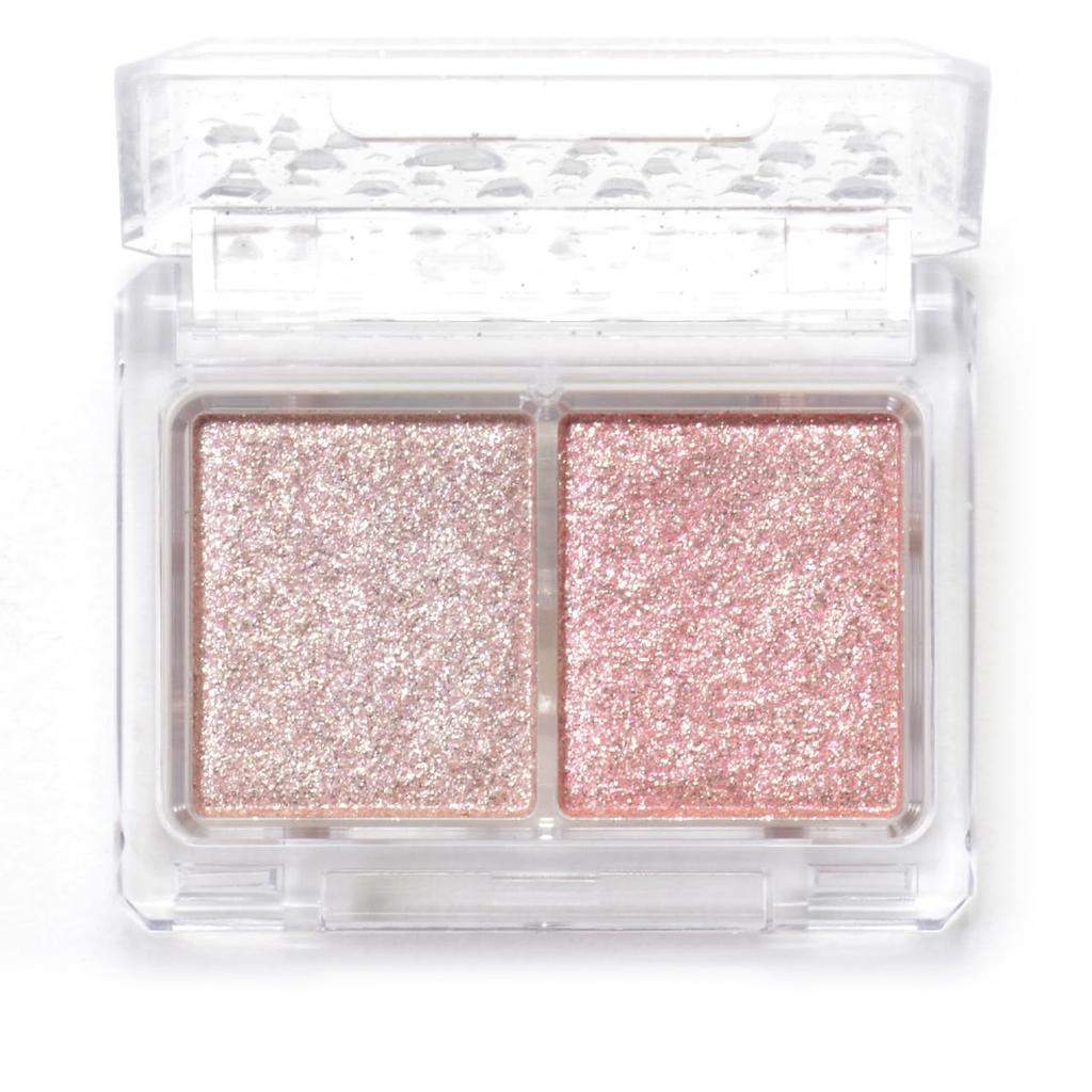 Canmake Glitter Mania 02 Pastel Pink 2.7g Eyeshadow, Glitter, Shiny, Pearl, Two-Color Eyeshadow,