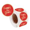500Pcs Happy New Year Sticker 38mm Round Sealing Sticker Self-Adhesive Wrapping Labels for Envelopes Christmas Cards