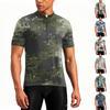 Tricou de ciclism pentru bărbați, cu mânecă scurtă, fermoar pe jumătate, țesătură respirabilă, cu uscare rapidă, ușoară, croială confortabilă, top sportiv pentru sporturi în aer liber