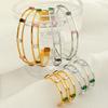 Chinese Zircon Fashion High Sense Simple Personality Gold Retro Light Luxury Temperament Titanium Steel Bracelet Gold Open