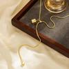 SHIXIN Stainless Steel Creative Dice Gold Color Thin Chain Long Adjustable Necklace Women Fashion Clavicle Chain Daily Jewelry