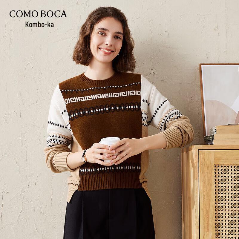 

Women s Colorblock Jacquard Pure Cashmere Sweater M