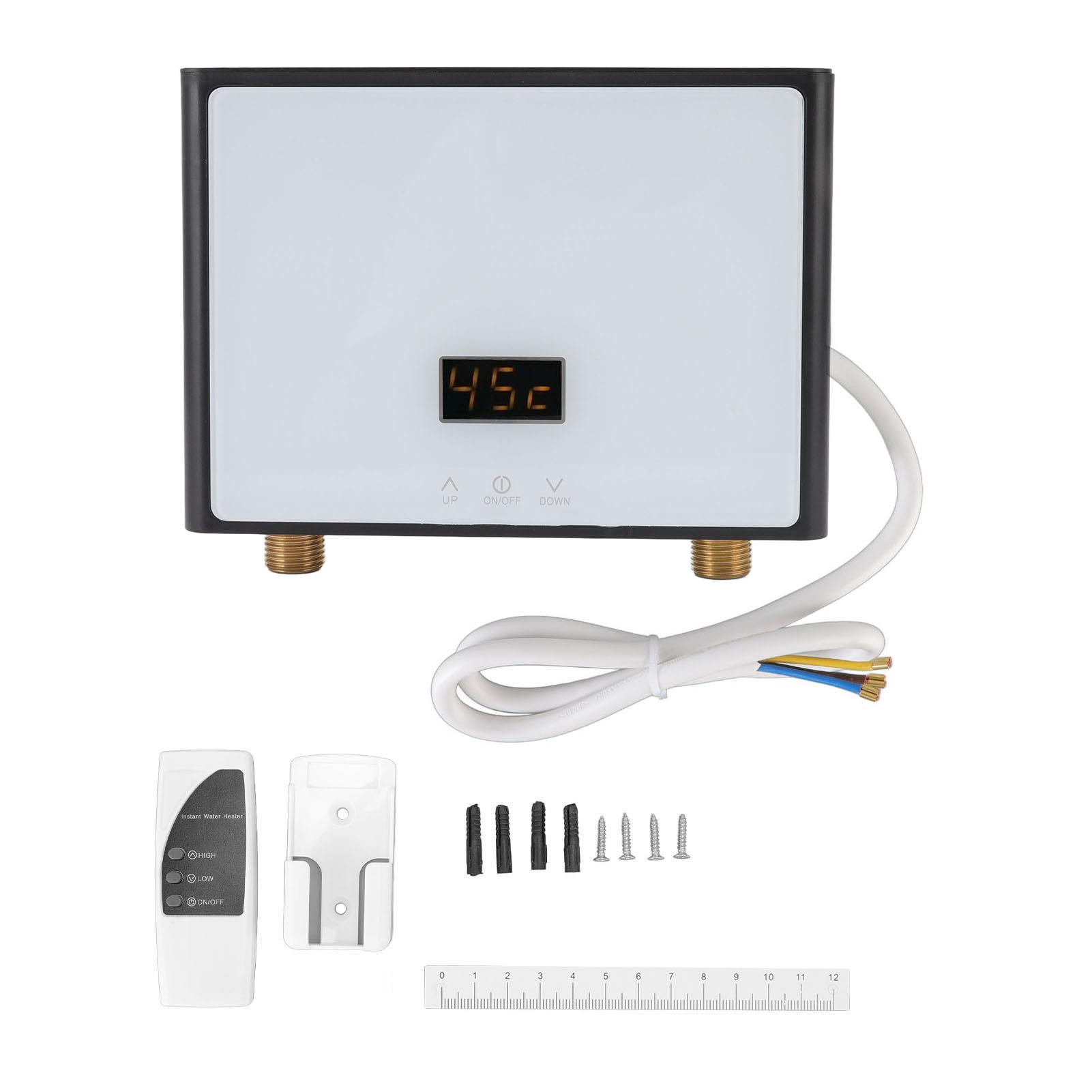 

LF 001C Проточный водонагреватель Умный дом Проточный водонагреватель Под раковиной Панель дистанционного управления Black Base White Surface