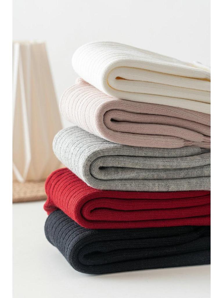 New Winter Girls' Velvet Tights: Thick, Vertical Stripe Base Layer Pants
