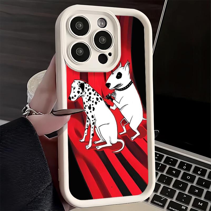 Phone Case for iPhone 17 Air 16E 15 16 Pro Max Bull Terrier Dog Cute Puppies Cover 14 Plus 13 12 Mini Soft Shell Silicone Fundas