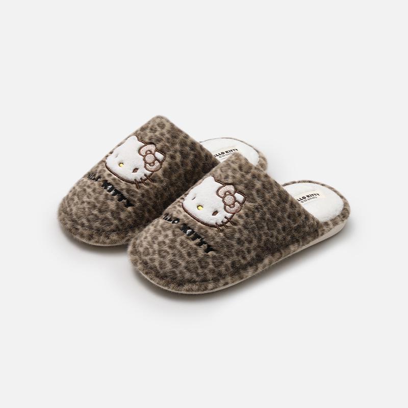 Genuine Sanrio Cartoon Furry Slippers - Women's Non-Slip Warm Winter Indoor Slippers with Plush Cotton and Velvet
