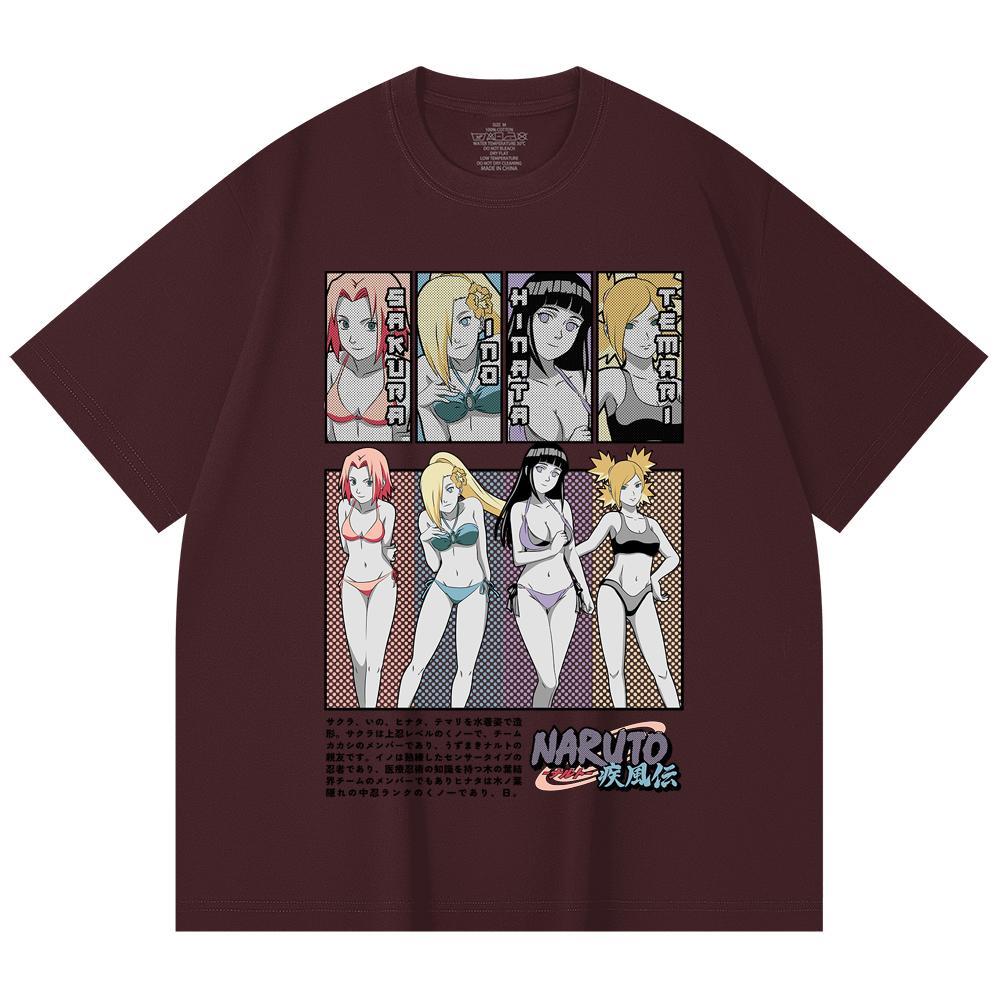 

230 Gsm 100% Cotton Naruto V20 Waifus Print Unisex Heavy Cotton T Shirt 2XL