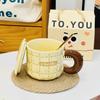 Ceramic Cup with Lid Spoon High Value English Mug Gift Souvenir Water Cup Household Set Cup Small Gift Box