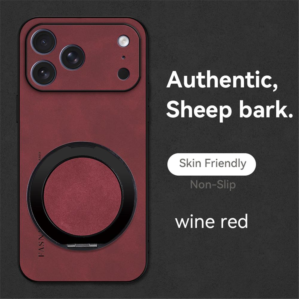 

Роскошный чехол-держатель из магнитной кожи из овчины для iPhone 17 16 15 14 13 12 11 Pro Max Plus 17 Air с подставкой, противоударный чехол For iPhone 15 Pro