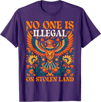 No One Is Illegal On Stolen Land Native Americans Vintage T-Shirt