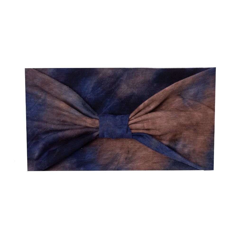 Colorful Tie Dye Headwrap Elastic Wide Headband Bowknot Turbans Cross Headband  Girls Ladies