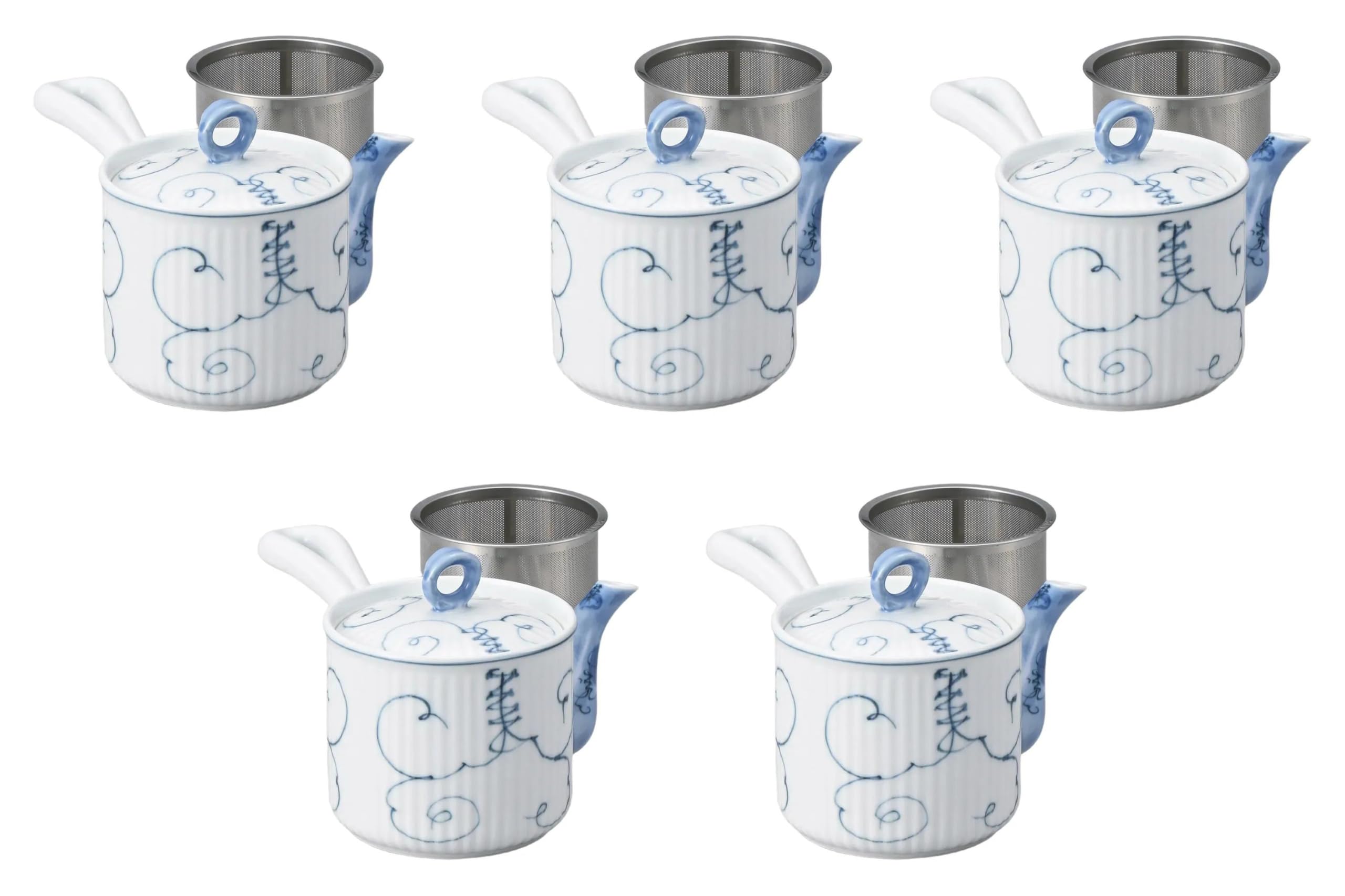 

Set of 5 Arabesque Grape SS Lightweight Teapots x cm Arita Ware Teapots by Setomonohonpo [9 10.5 (350cc)]