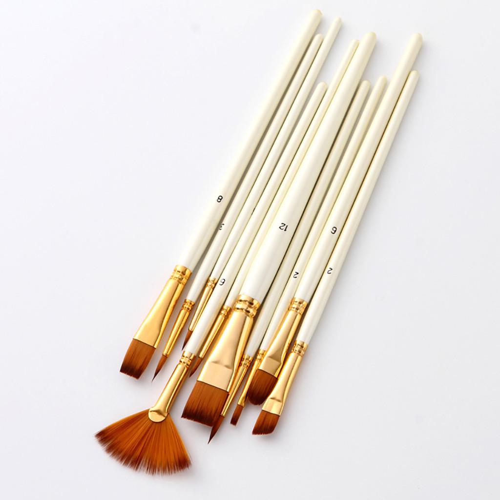 10pcs Paint Brushes Set  Artist for Acrylic Watercolor Oil Painting