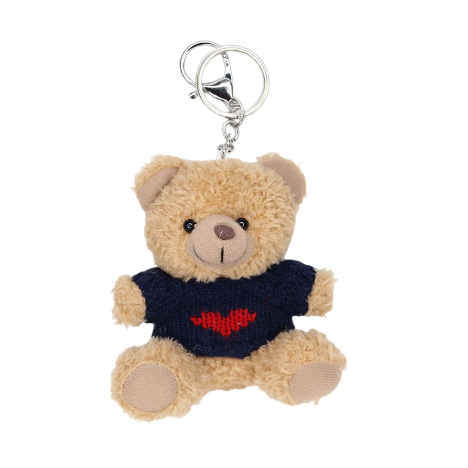 

Fashionable Anti-Lost Chain Hangings Jewelry Couple Bear Pendant Keyrings Soft Cotton Key Chain Toy for Girls and Kids чёрный