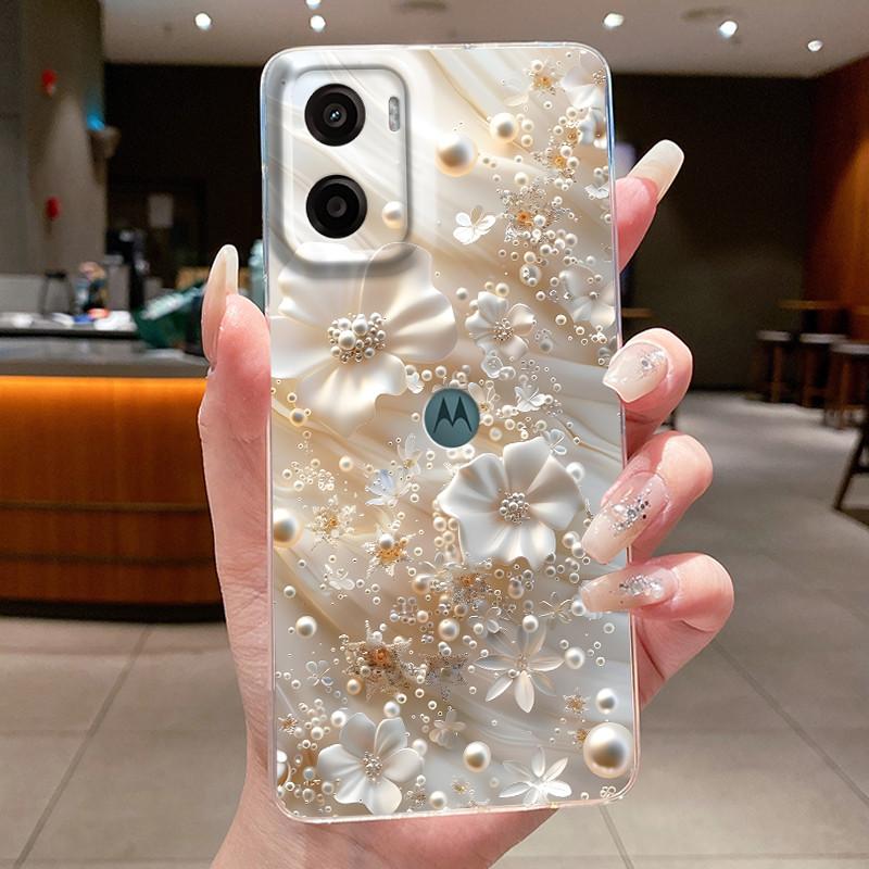 For Motorola Moto G05 E15 Case 2024 Fashion Butterfly Flower Clear Soft Silicone TPU Capa Phone Cover For MotoG05 MotoE15 Fundas