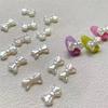 Accessory 20 Pcs/bag Pearl White Retro French Simple Bowknot Nail Art Accessories Elegant Gentle 3d Resin Diy