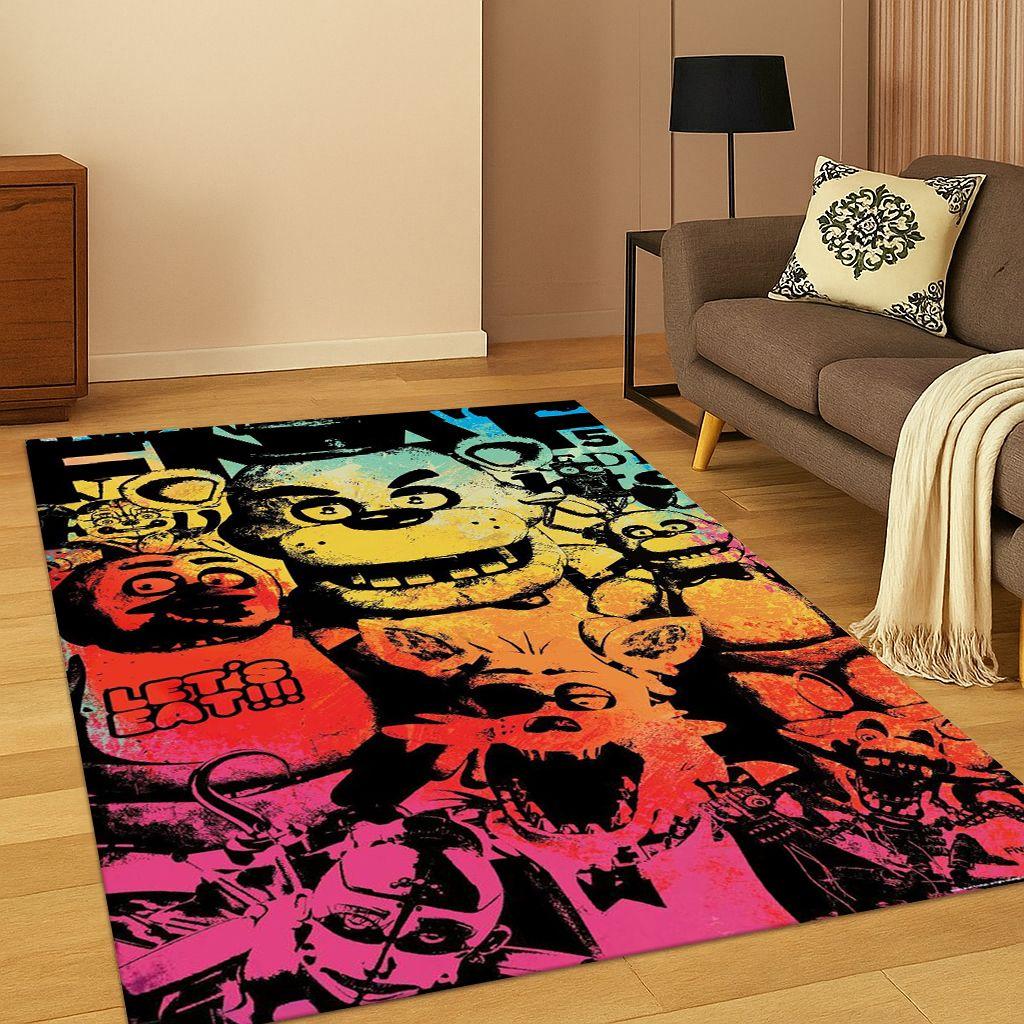 3D Game F-FNAF Freddy Cartoon Carpet Rug for Home Bedroom Living Room Sofa Doormat Decor,Kid Area Rug Play Non-slip Mat Gift