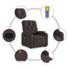 Recliner Chair with Lift Function Dark Brown Fabric