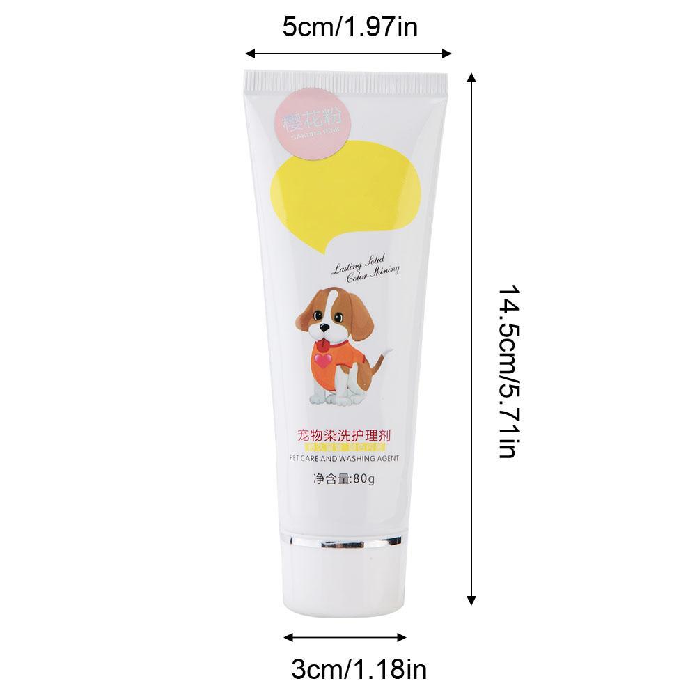 80g Pet Dog Hair Color Dye Coloring Dyeing Harmless Natural Dyeing Agent Safe(Pink)